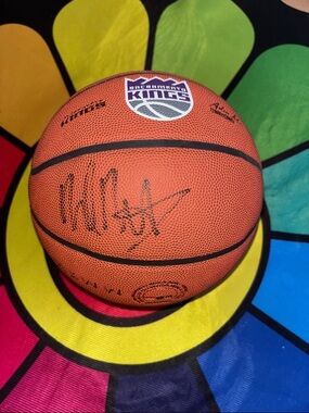 Wilson Orange NBA Basketball signed by Malik Monk